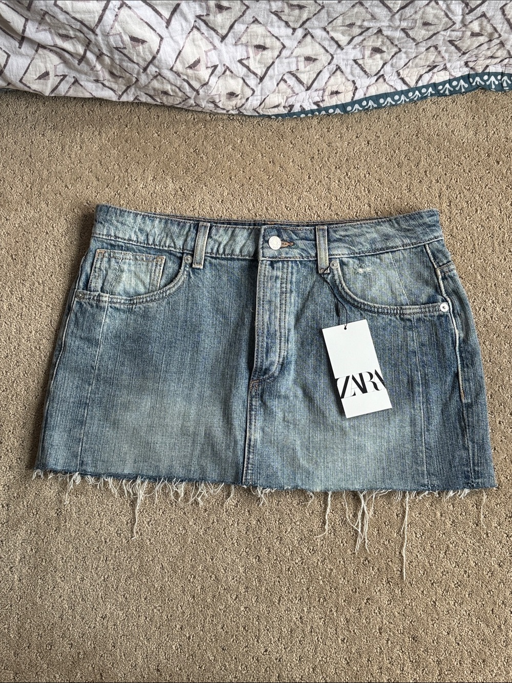 *NWT* Zara TRF Denim Mini Skirt, Blue, Sz L